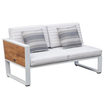 York Lounge Left Sofa White