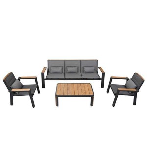 Loungeset Geneva Zwart - 3 zits
