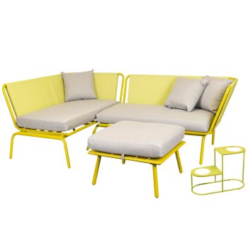 96916230 Maudi Loungeset Geel+planthouder Geel 2hr