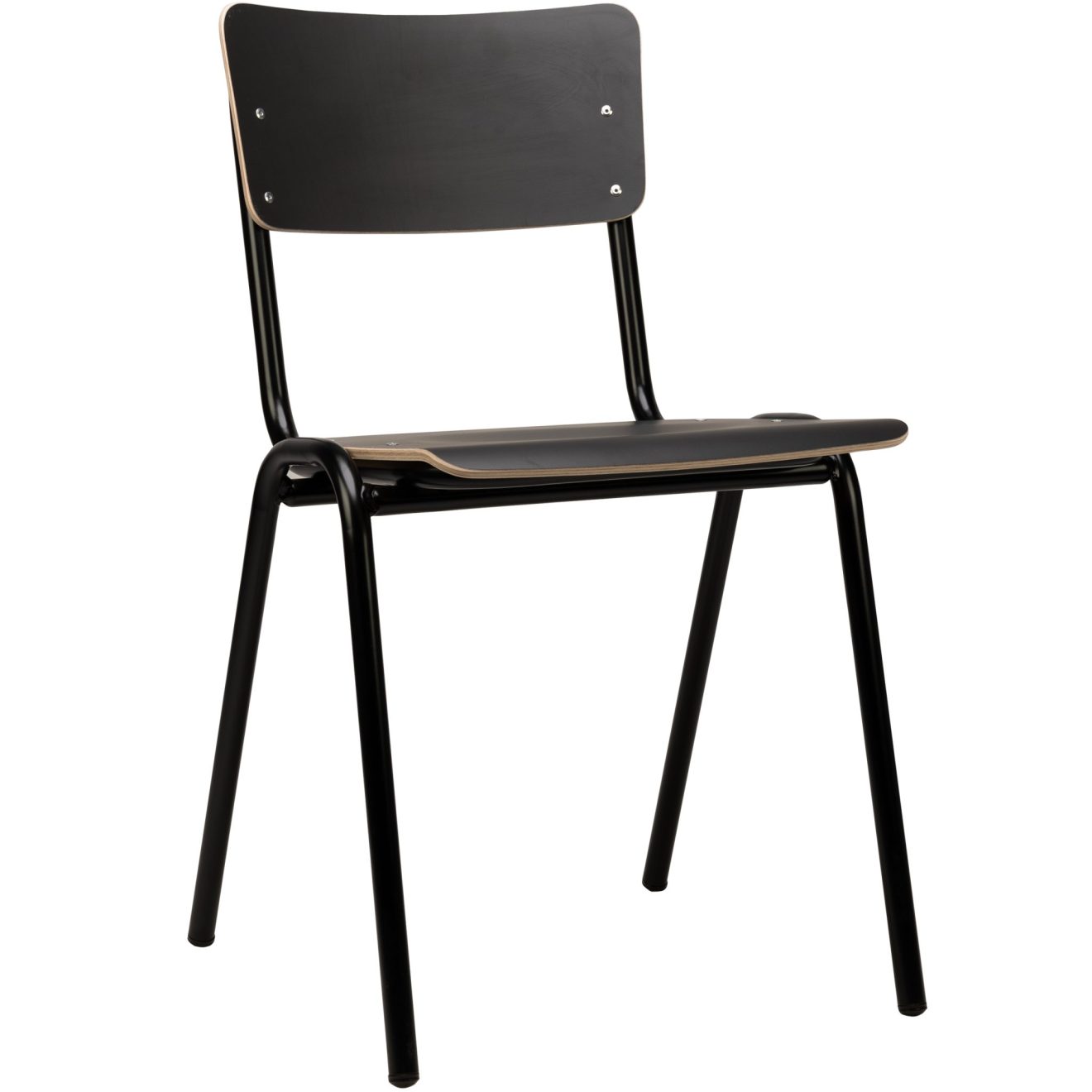 96000730 Stoel Skool Hout Zwart 1hr