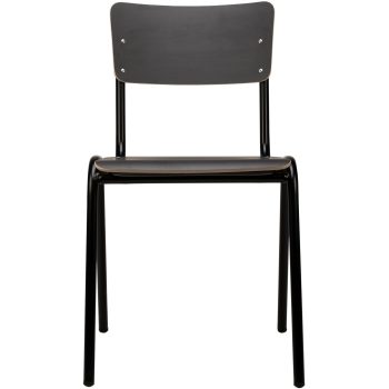 96000730 Stoel Skool Hout Zwart 2hr