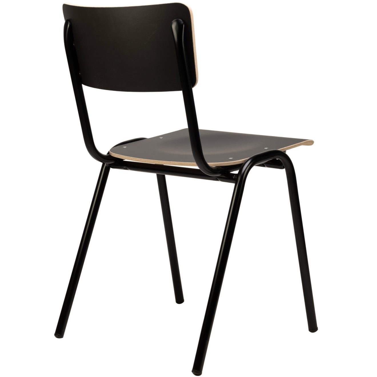96000730 Stoel Skool Hout Zwart 4hr