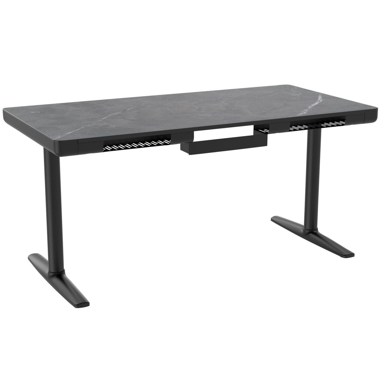 96412630 Vero Verstelbaar Bureau 160x80 Marmer Zwart 4hr