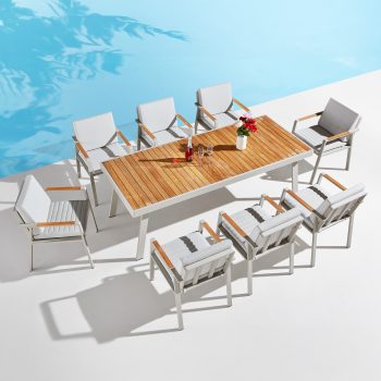 95402500 Nofi Dining Taupe 9 Delig 3hr