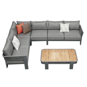 95414200 Borromeo Hoeklounge Black 1hr