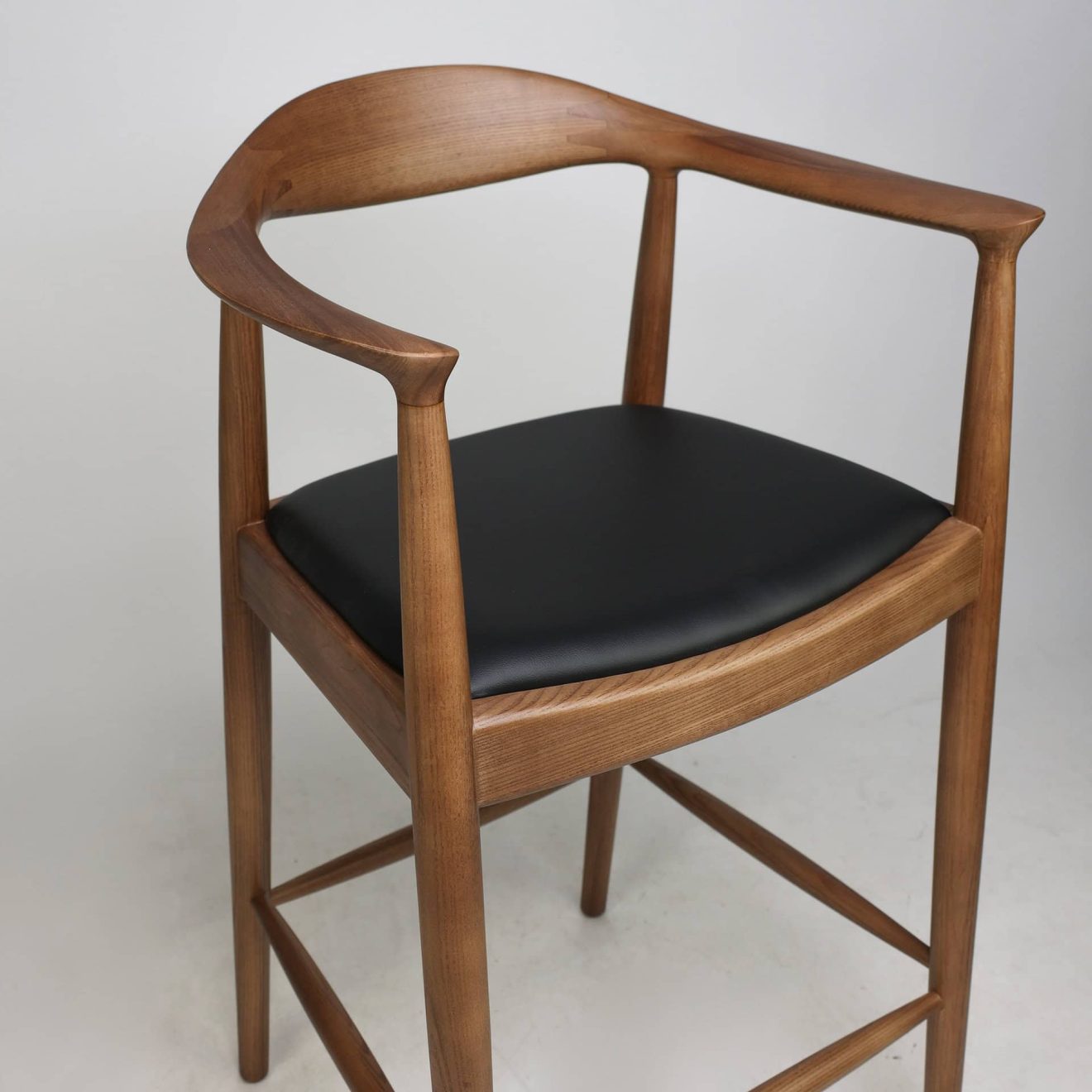 96206780 Barkruk Nordic Halfhoog Ash Zwart Pu 5hr