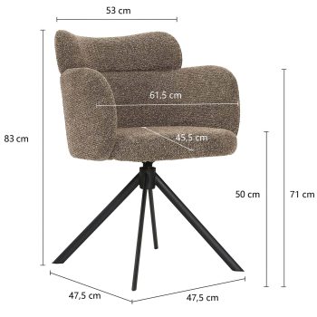96124450 Classicon Stoel Bruin Afmeting