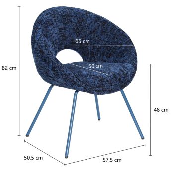 96124480 Stoel Samba Blauw Afmeting