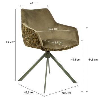 96125430 Corazon Armstoel Forest Afmeting