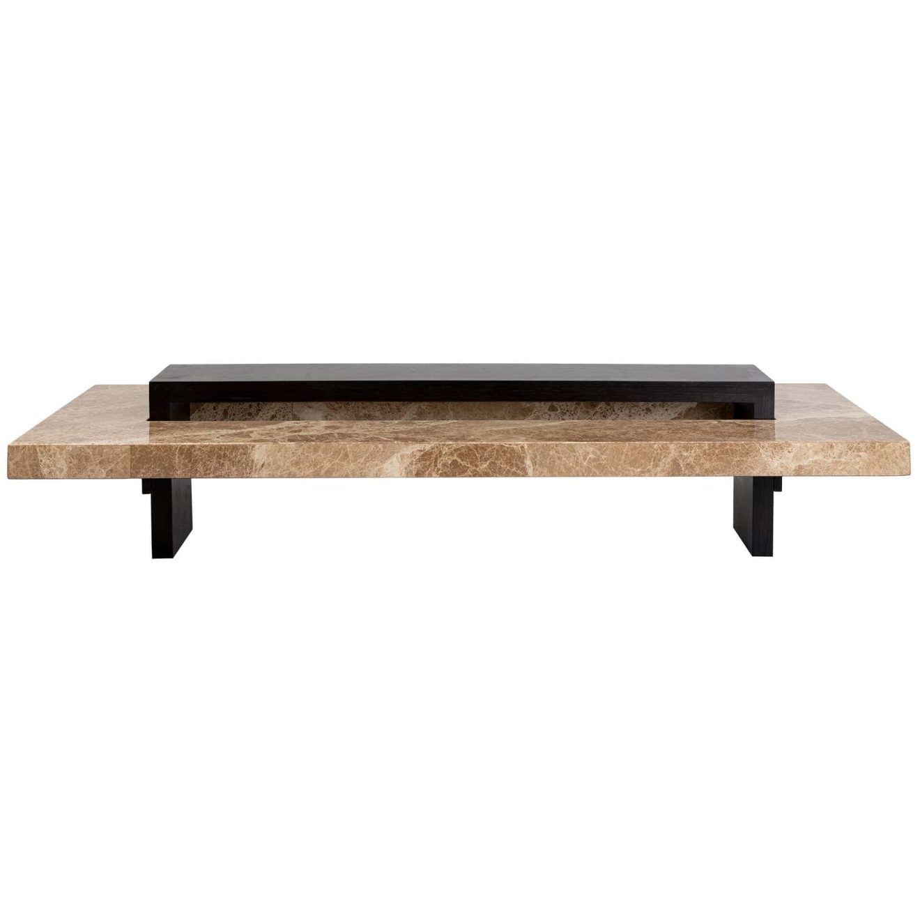 Velora Coffee Table 160x60x34cm Charcoal Wood Marble 2hr