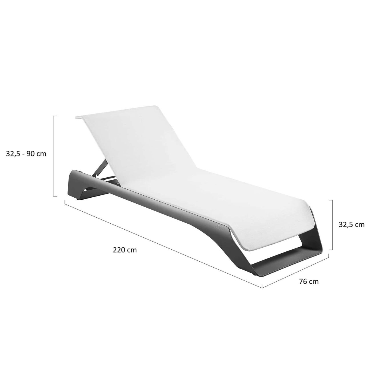 95404420 Sunlounger Onda Afmeting