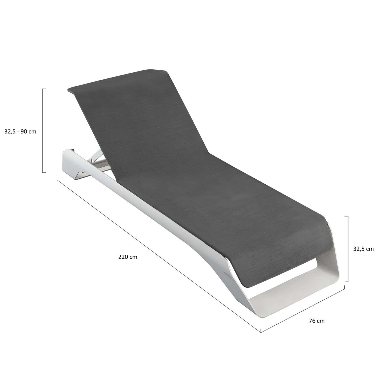 95405180 Onda Sunlounger Afmeting