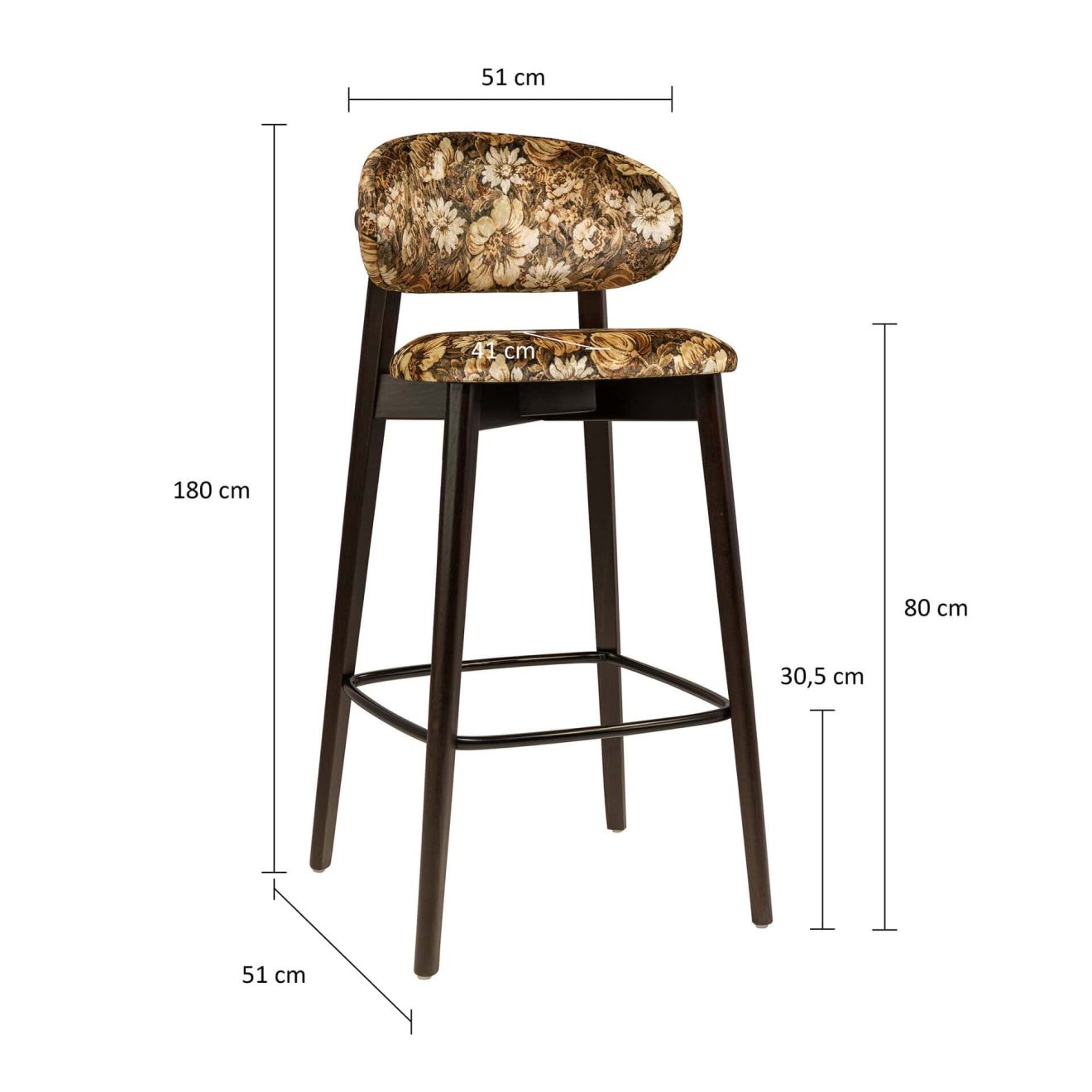 96207720 Loraine Barkruk Printed Beige Bruin Afmeting