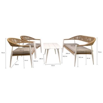 96917340 Loungeset Jonah Naturel Afmeting