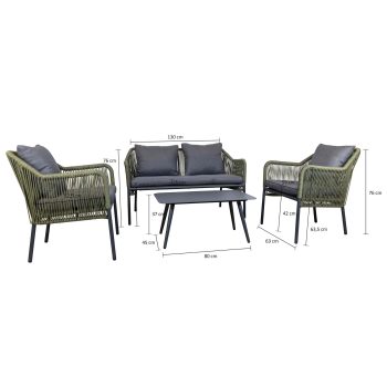 96919700 Baleric Loungeset Groen Afmeting