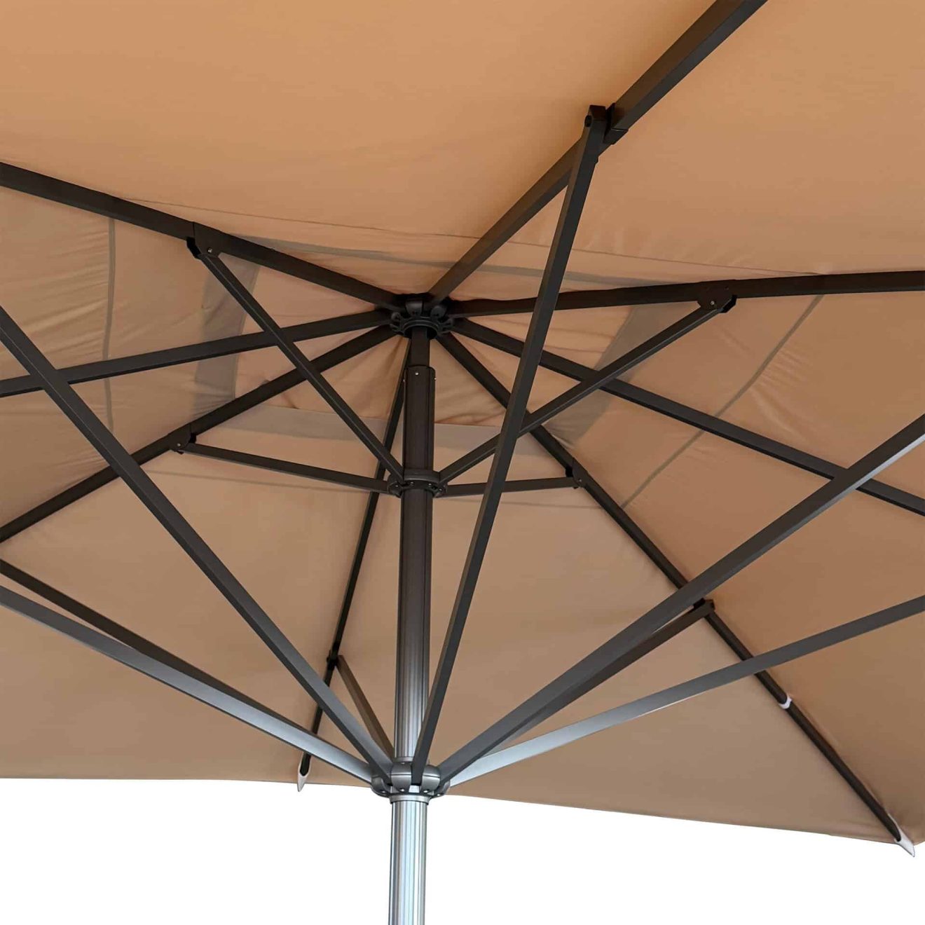 96920740 Parasol Liva2.0 500x500 Ecru Antraciet 4hr