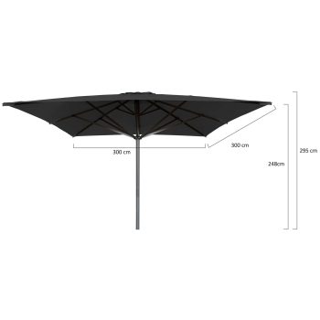 96920770 Parasol Liva2.0 300x300 Zwart Antraciet Afmetingenhr