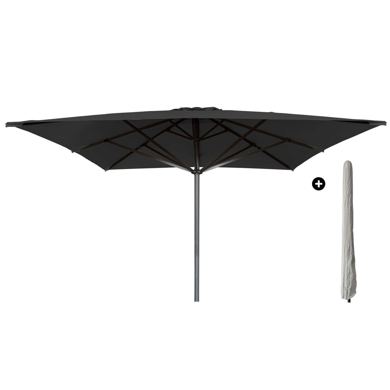 96920770 Parasol Liva2.0 300x300 Zwart Antraciet Incl.hoeshr