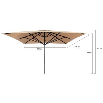 96920780 Parasol Liva2.0 300x300 Ecru Antraciet Afmetingenhr