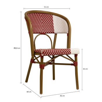96915290 Terrasstoel Santa Cruz Rood Afmeting
