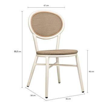 96915770 Terrasstoel Jay Wit Sand Afmeting