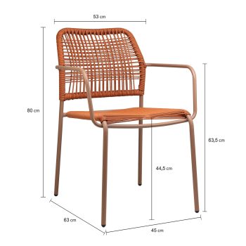 96916750 Terrasstoel Twist Oranje Afmeting