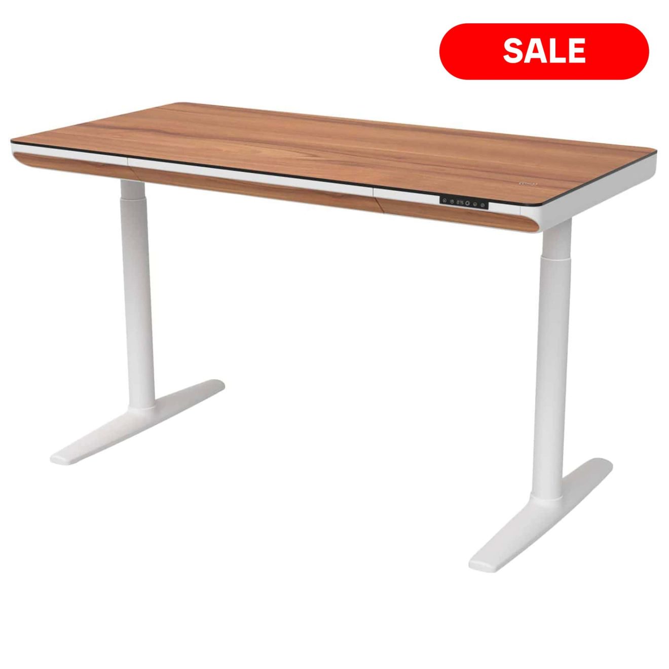 96412190 Motion Verstelbaar Bureau Walnoot Wit 1hr 1320x1320 Outlet
