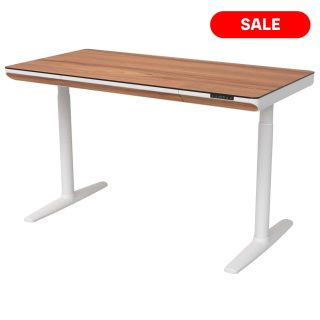 96412190 Motion Verstelbaar Bureau Walnoot Wit 1hr 1320x1320 Outlet