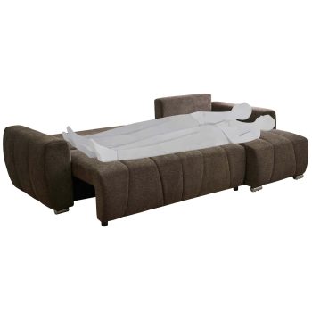 96517050 Morgan Slaapbank Chaise Longue Donker Bruin 3hr