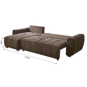 96517050 Morgan Slaapbank Chaise Longue Donker Bruin 8hr