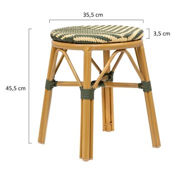 96921310 Toujours Hocker Groen Beige Afmeting
