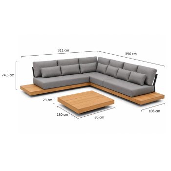 96924280 Kayu Hoekloungeset Teak Antraciet Afmetingenhr