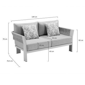 95420460 Borromeo Taupe Bank Afmetingzw