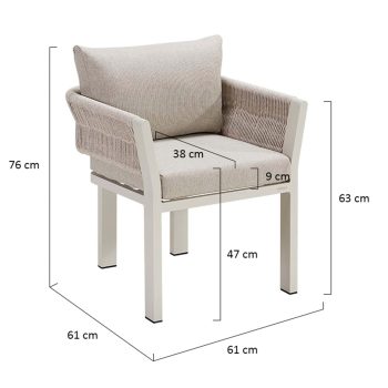 95420510 Borromeo Dining Stoel Afmeting
