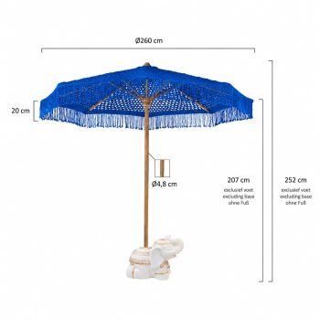 96912100 Parasol Bali Blauw Afmeting