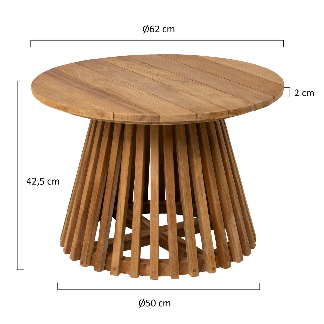 96924190 Jati Bijzettafel Teak Afmeting