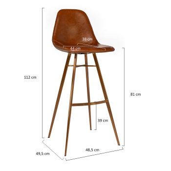 96203910 Charles Barkruk Cognac Koper Afmetingen