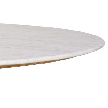 96415200 Bolzano Eettafel ø130 Naturel Marmer Wit 7