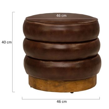 96520560 Barrel Hocker Cognac Leder Afmetingenhr