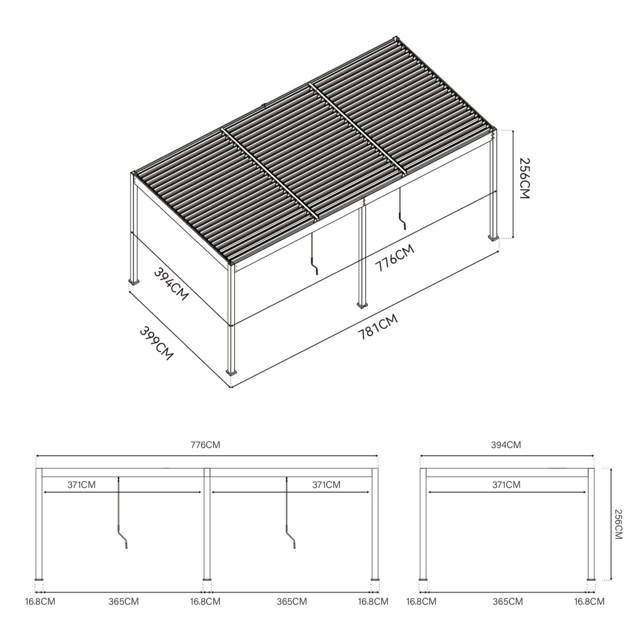 96924660 Reflect Duo 4x8m Antraciet Afmetingen 1hr