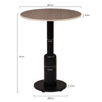 96927890 Duco Bijzettafel T003 45cm 96326390+96326270 Afmetinghr