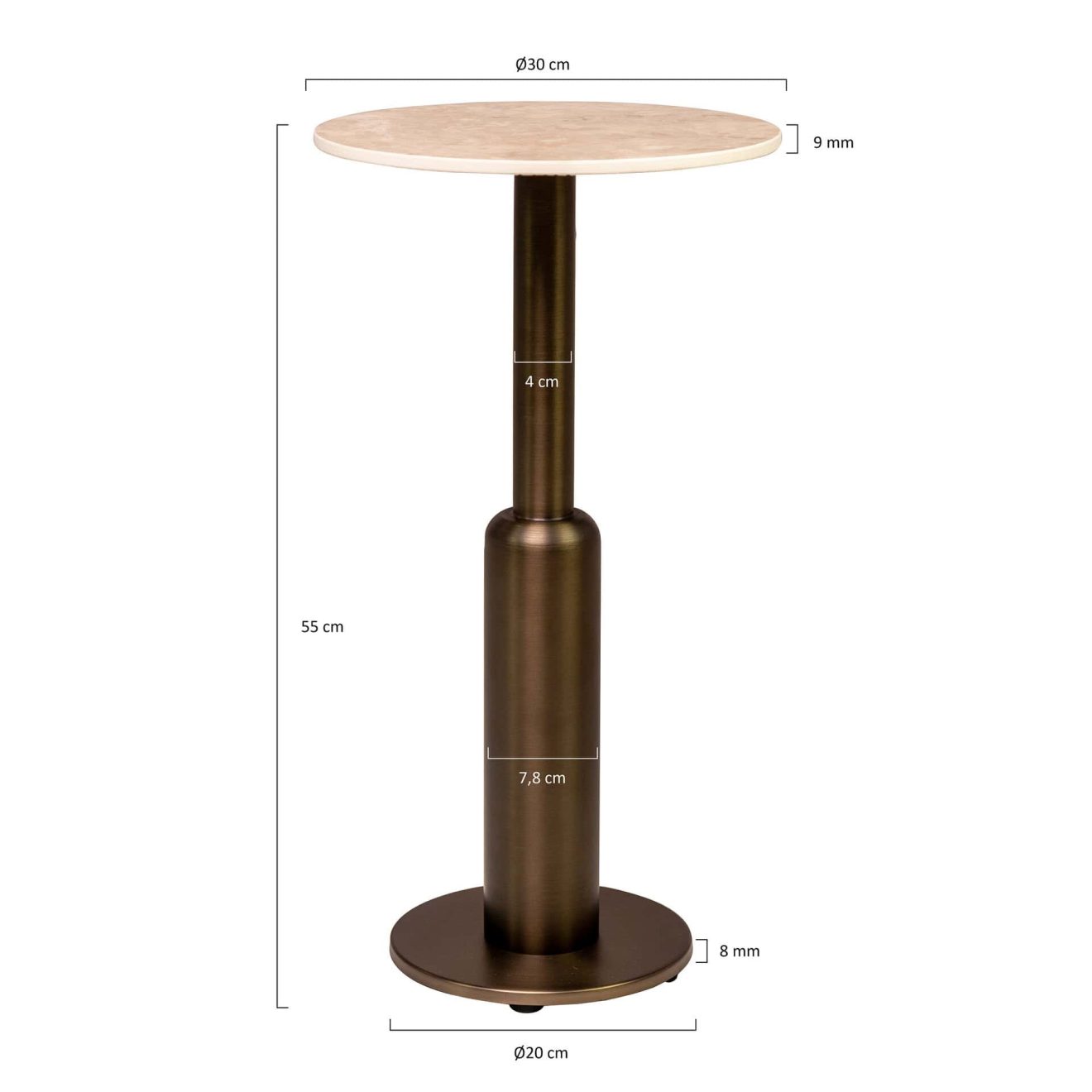 96928050 Duco Bijzettafel T002 H55cm Afmetinghr