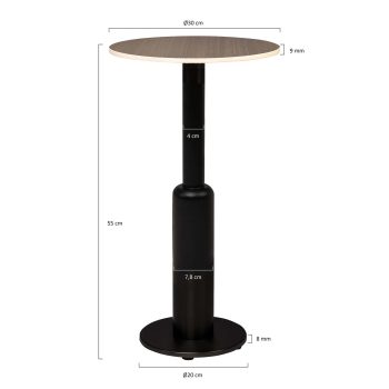 96928120 Duco Bijzettafel T003 45cm 96326400+96326280 Afmetinghr