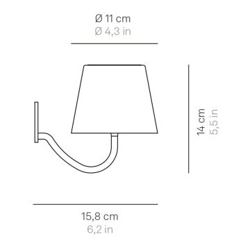 97114570 Wandlamp Poldina Wit Afmeting
