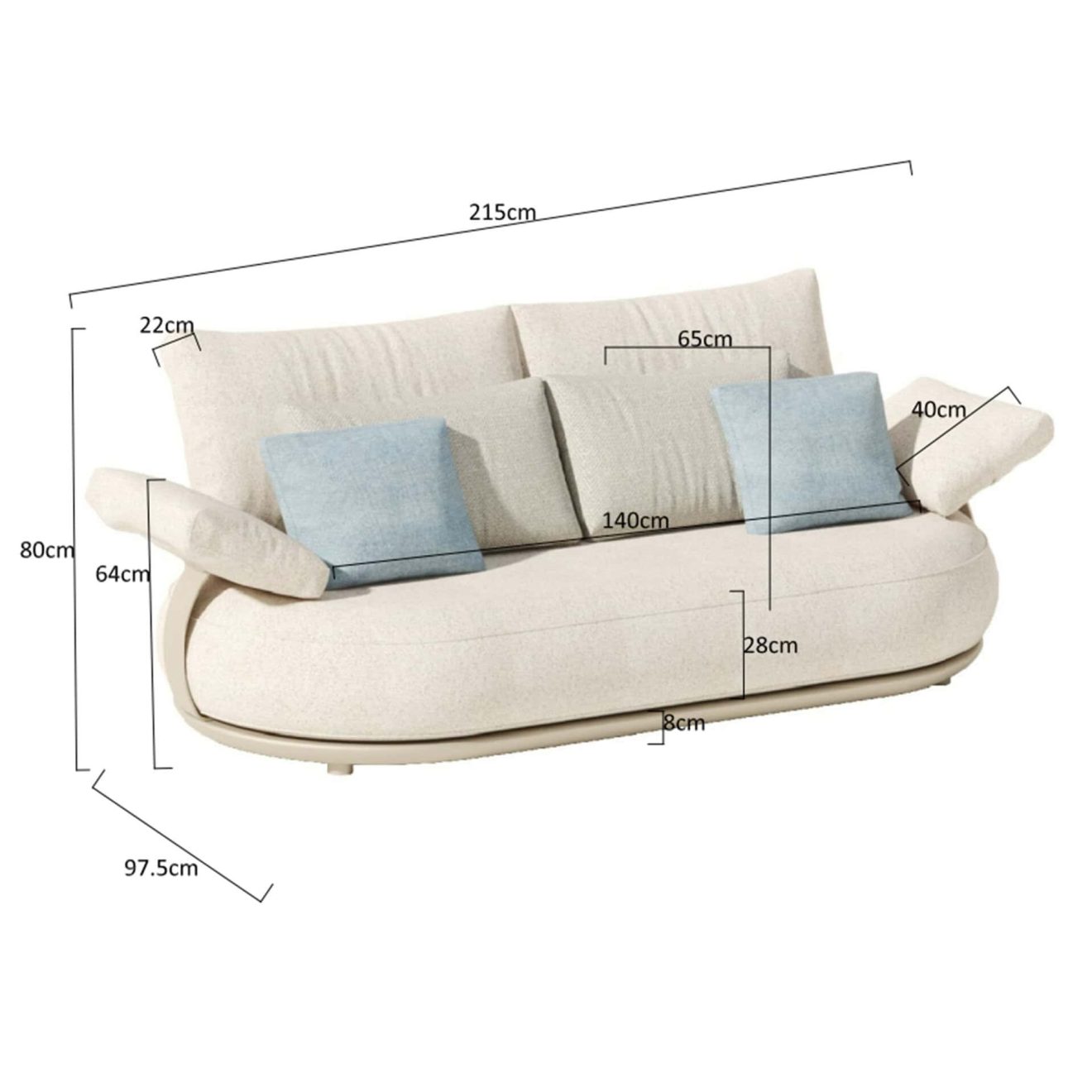 Calla Loungeset Afmeting 1