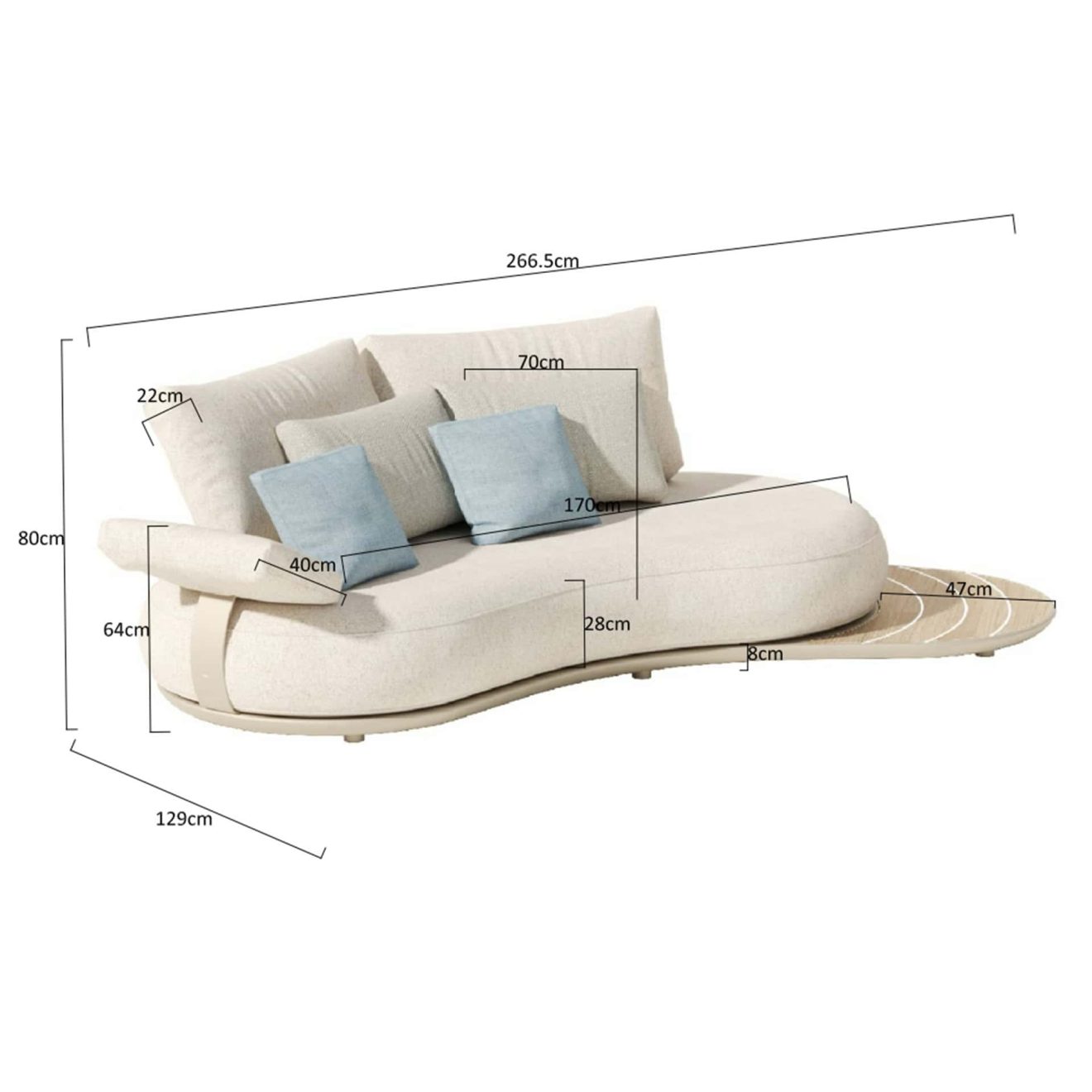 Calla Loungeset Afmeting 2